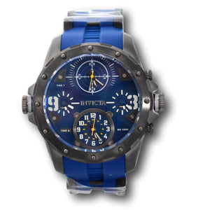 Invicta Coalition Forces Men's 50mm 4-Time Zones Blue Gunmetal Watch 39354-Klawk Watches
