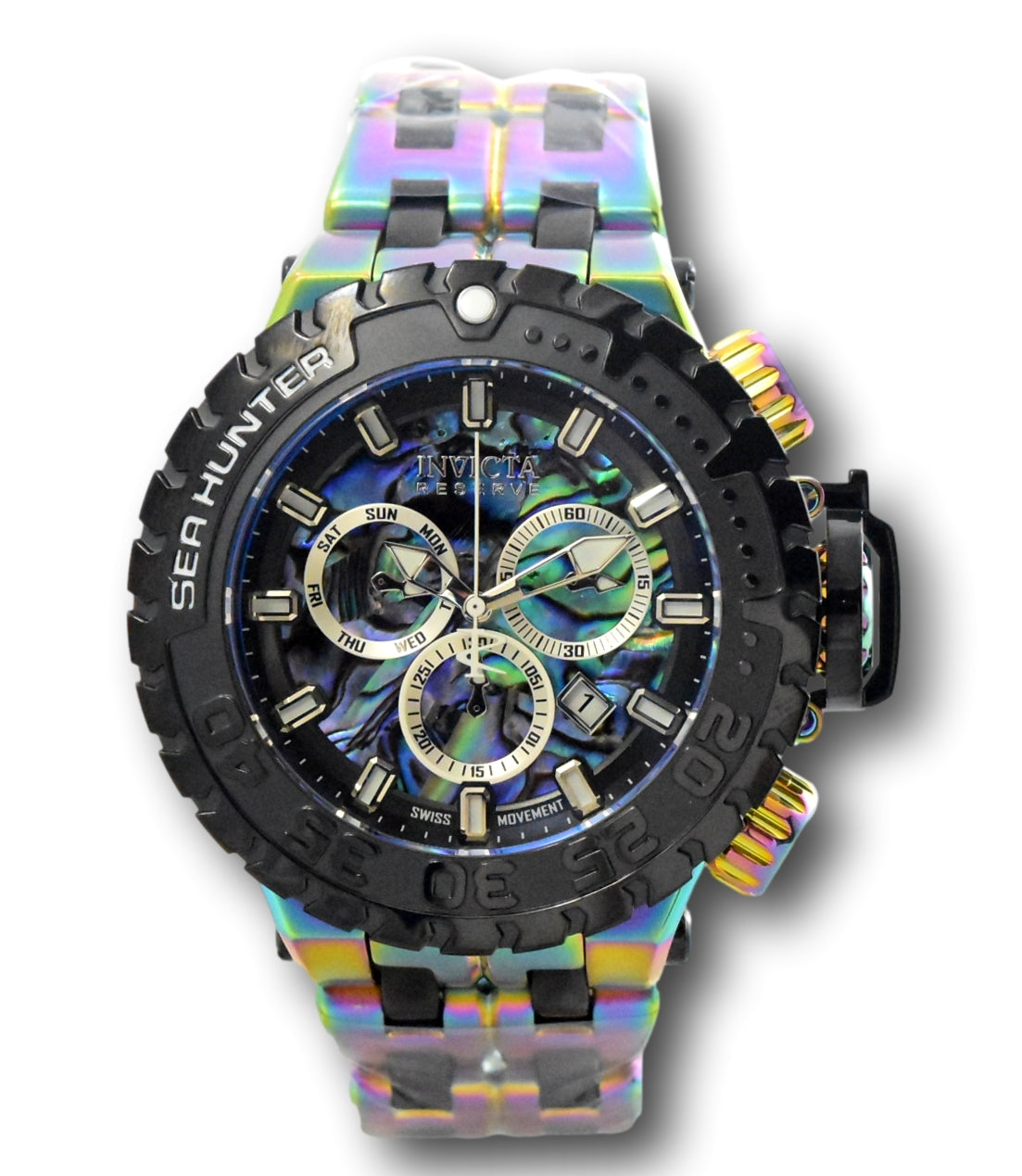 Invicta Reserve Sea Hunter Men's 57mm Abalone Rainbow Chronograph