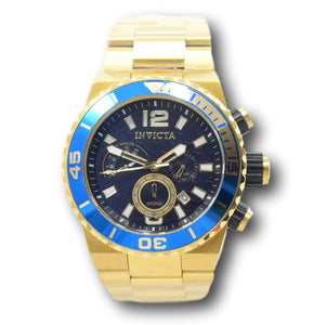 Invicta Pro Diver Blue Ocean Waves Men's 48mm Gold Chronograph Watch 1344-Klawk Watches