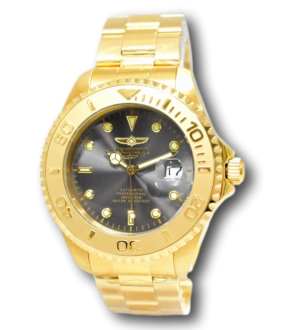 Invicta Pro Diver Automatic Men's 47mm Charcoal Dial Double Gold Watch –  Klawk Watches