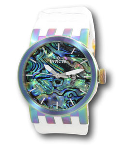 Invicta DNA Men's 46mm Abalone Rainbow Dial White Silicone Quartz Watch 26265-Klawk Watches