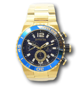 Invicta Pro Diver Blue Ocean Waves Men's 48mm Gold Chronograph Watch 1344-Klawk Watches