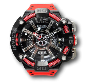 Invicta S1 Rally JM Correa Men's 58mm GMT Dual Time LARGE Black Red Watch 37655-Klawk Watches