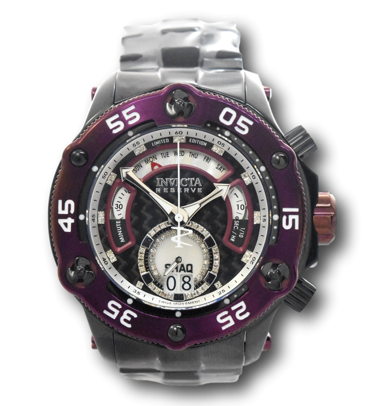 Invicta Shaq ThermoGlow 55mm Ltd Ed Swiss Quartz Diamond Watch - ShopHQ.com