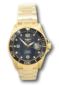Invicta Pro Diver Women's 38mm Black Mother of Pearl Gold Quartz Watch 38042-Klawk Watches