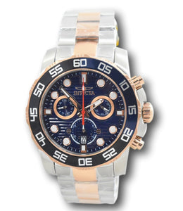Invicta Pro Diver SCUBA Men's 50mm Blue Dial Rose Gold Swiss Chrono Watch 33301-Klawk Watches