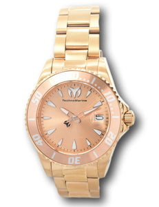 TechnoMarine Sea Manta Women's 38mm Pink & Rose Gold 200M Quartz Watch TM-220111-Klawk Watches