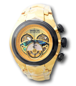 Invicta Reserve S1 Men's 54mm Abalone 18K Gold Plated Swiss Chrono Watch 38867-Klawk Watches