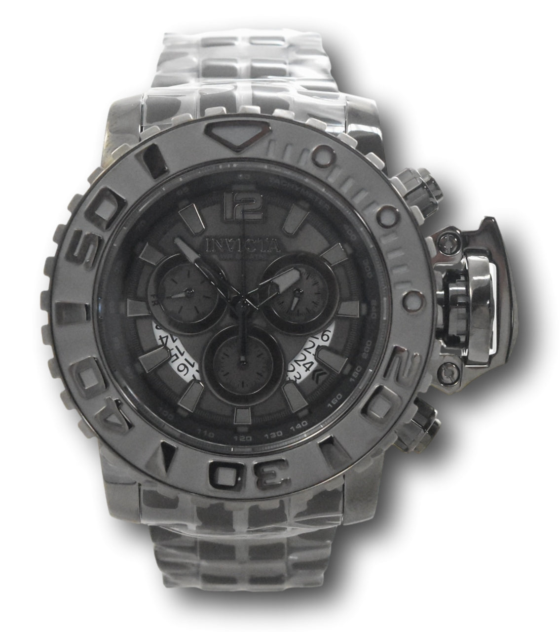 Invicta Sea Hunter Men's 70mm Gunmetal Swiss Chronograph Watch