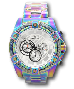 Invicta Bolt Men's 52mm Iridescent Rainbow White Dial Chronograph Watch 25520-Klawk Watches