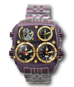 Invicta Aviator Zulu Men's 50mm Purple 4-Time Zone Quartz Watch 39280 RARE-Klawk Watches
