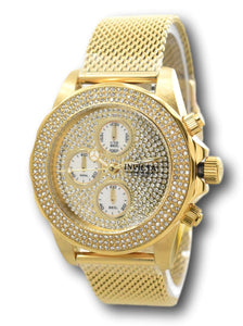 Invicta Pro Diver Women's 40mm Gold PAVE Crystal Chronograph Watch 37860-Klawk Watches