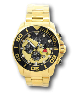 Invicta Disney Men's 50mm Mickey Limited Ed Gold Chronograph Watch 32448 RARE-Klawk Watches