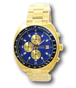 Invicta Pro Diver Men's 46mm Blue Dial Gold Stainless Chronograph Watch 31492-Klawk Watches