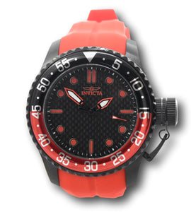 Invicta Pro Diver Men's 50mm Black Carbon Fiber Red Quartz Watch 38752 Rare-Klawk Watches