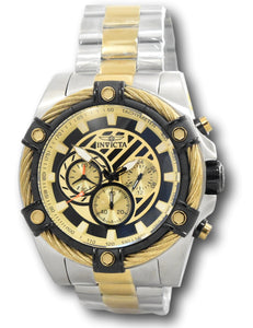 Invicta Bolt Cable Men's 52mm Black and Gold Stainless Chronograph Watch 35136-Klawk Watches