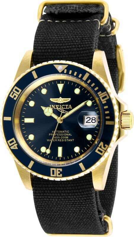 Invicta Pro Diver Automatic Men's 42mm Black and Yellow Canvas Watch 27624 RARE-Klawk Watches
