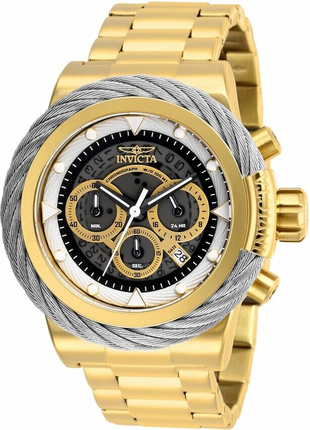 Invicta Bolt Men's 50mm Gold Stainless Anatomic Dial Chronograph Watch 27803-Klawk Watches