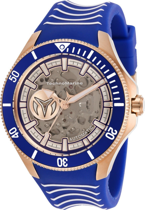 TechnoMarine Cruise Shark Automatic Men's 47mm Rose Gold & Blue Watch TM-118024-Klawk Watches