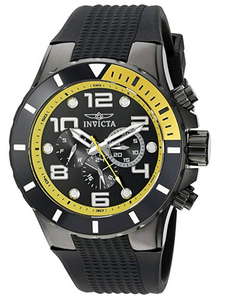 Invicta Pro Diver 18741 Men's Black & Yellow Silicone Chronograph Watch 50mm-Klawk Watches